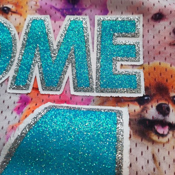 Justice   "Awesome 04" puppy dogs jersey style T-shirt girl size 18 - Picture 3 of 7